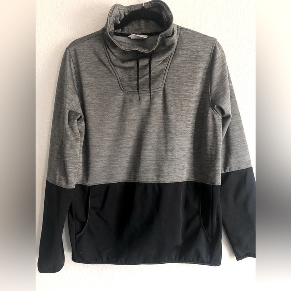 Columbia mock neck pullover sweatshirt in black and grey large - Picture 2 of 5